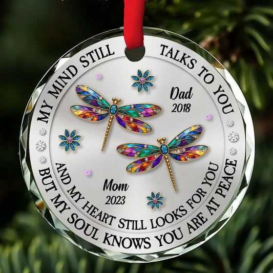 My Mind My Heart My Soul Memorial - Personalized Custom Glass Ornament