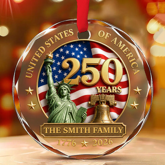 American Spirit Never Fades - Personalized Glass Ornament
