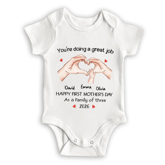 As A Family Of Three - Personalized Custom Baby Onesie