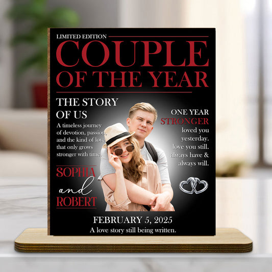 Best Couple - Personalized Custom 2-Layer Wood Plaque With Flat Base