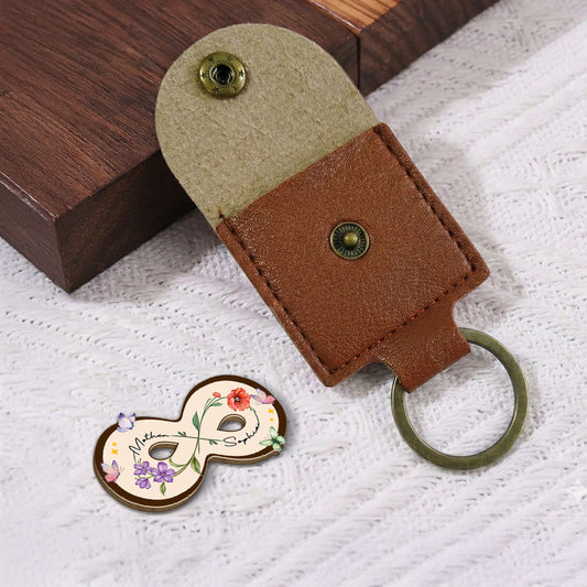 Mother And Daughter Forever Linked Together - Personalized Custom Wooden Pocket Hug