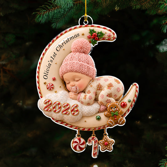 Custom Baby First Christmas Ornament for New Parents •  Baby Christmas - Personalized Acrylic Ornament