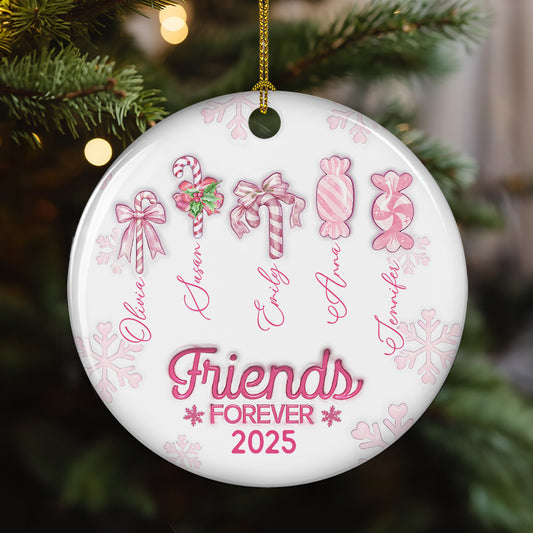 Friends Forever Christmas Candy - Personalized Custom 3D Inflated Effect Ceramic Ornament