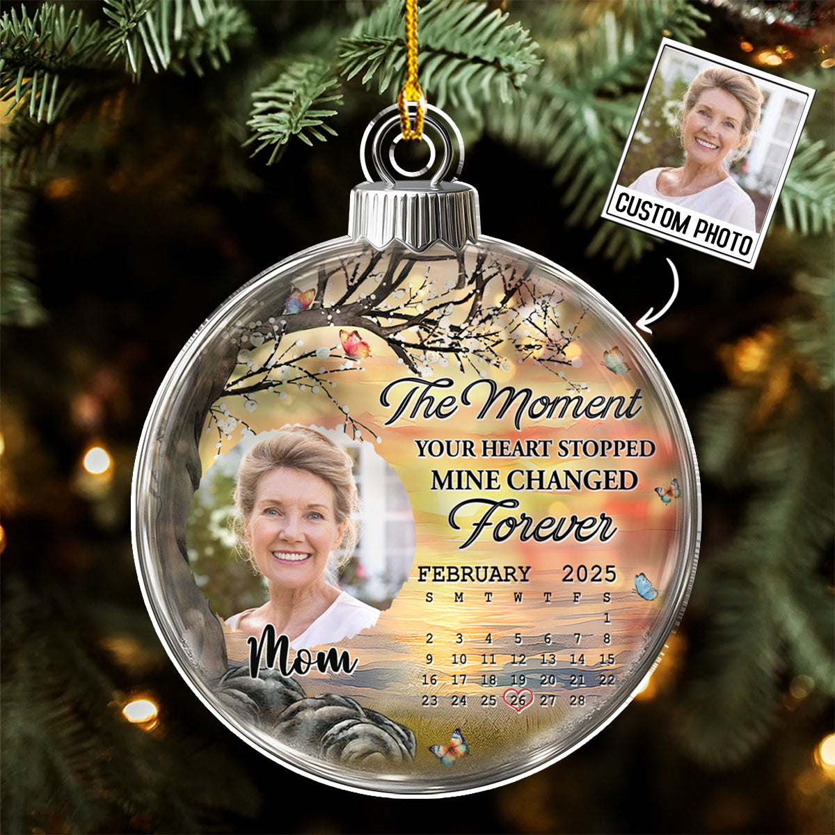 Mine Changed Forever - Personalized Custom Acrylic Ornament – Wrappiness UK