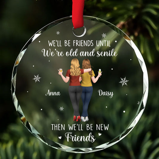 Friends For Life Funny - Personalized Custom Glass Ornament
