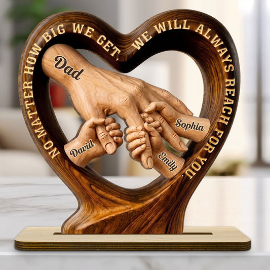 Always Looking Upward Dad - Personalized Custom 2-Layer Wood Plaque With Flat Base