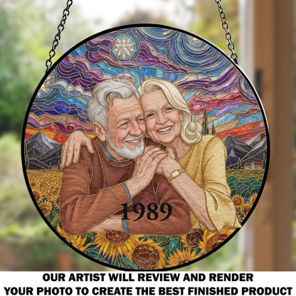 Mockup window hanging suncatcher