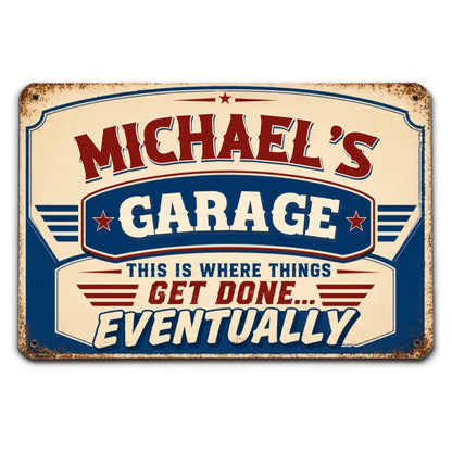 Metal sign ngang