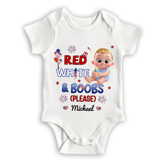 Red White Baby - Personalized Custom Baby Onesie