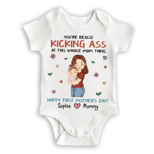 Kicking Ass Mommy - Personalized Custom Baby Onesie