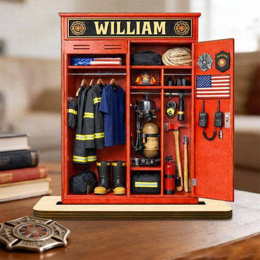 Answering The Alarm - Personalized Custom 2-Layer Wood Plaque With Flat Base