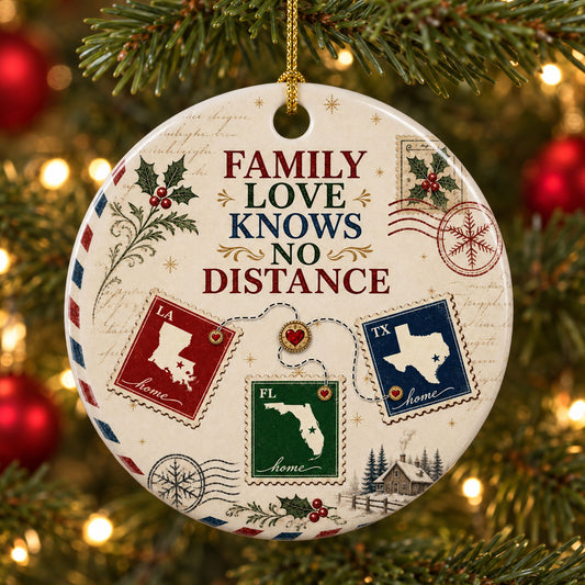 Family Makes Every Place Home - Personalized Ceramic Ornament
