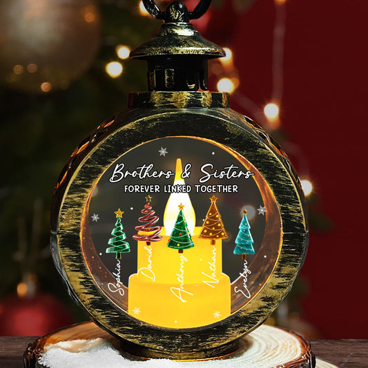Season Love Siblings - Personalized Christmas Lantern