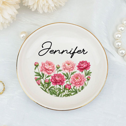 Blooming With Love For Bestie - Personalized Custom Jewelry Dish