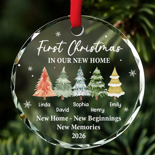 Where Memories Begin And Love Grows - Personalized Custom Glass Ornament