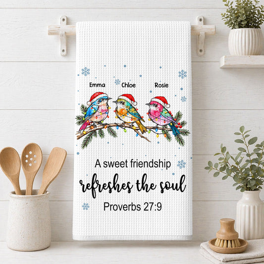 Sweet Friendship Birds - Personalized Kitchen Towel