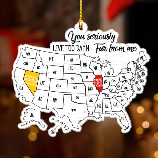 Friends Across The Miles Wool Style  - Personalized Custom Acrylic Ornament