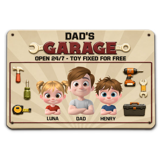 Open Only For My Kids - Personalized Custom 3D Inflated Effect Metal Sign