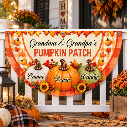 Little Pumpkins Big Love - Personalized Non-Pleated Fan Flag