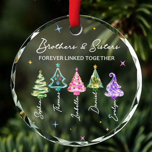 Linked Forever - Personalized Custom Glass Ornament