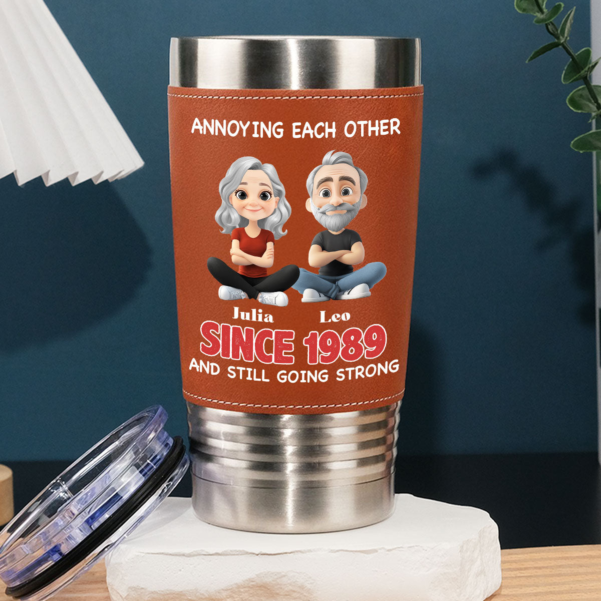 Leather tumbler