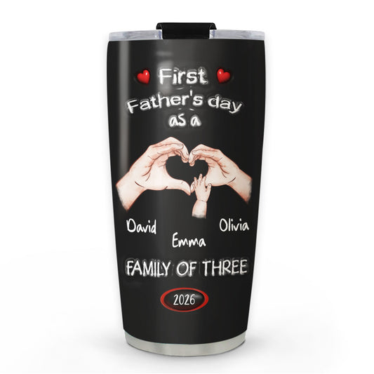 As A Family Of Three Fathers Day - Personalized Custom 3D Inflated Effect Tumbler