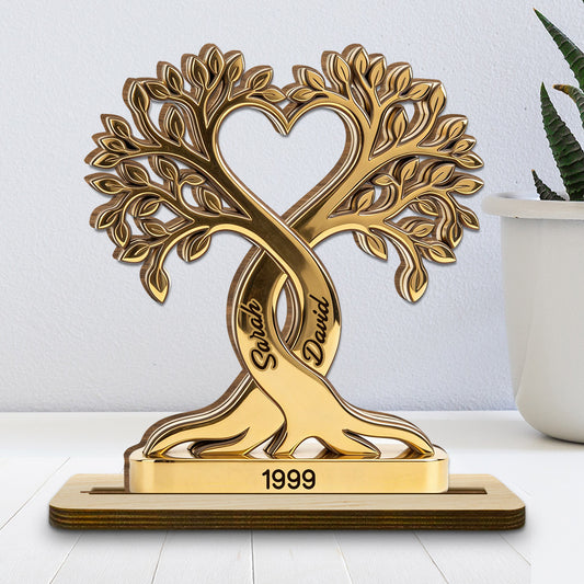 Forever Rooted - Personalized Custom 2-Layer Wood Plaque With Flat Base
