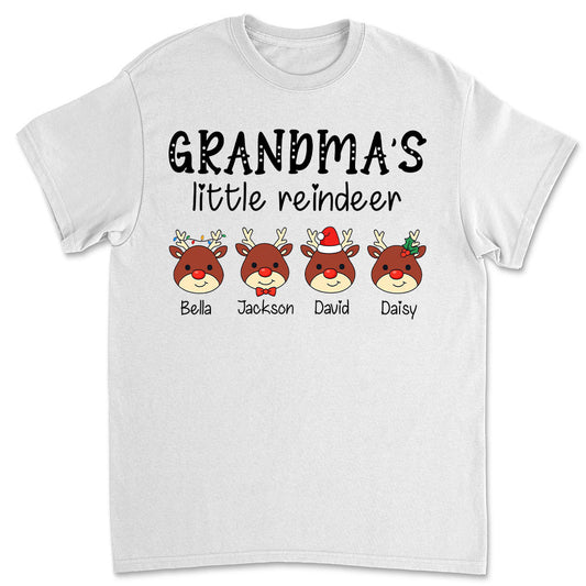 Grandma Little Reindeer Spread Christmas Joy - Personalized Custom Shirt
