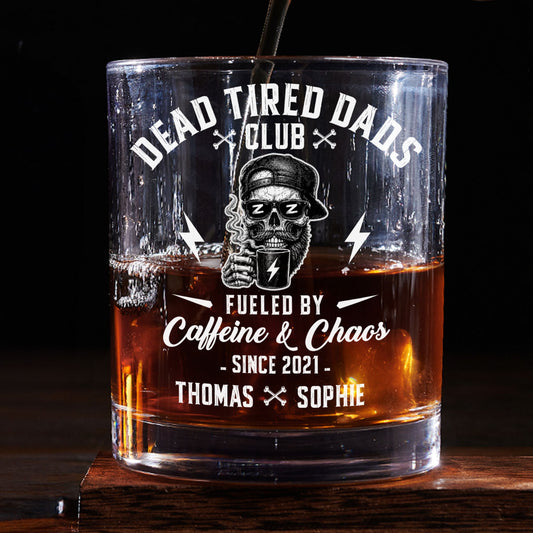 Fueled By Their Laughter - Personalized Custom Whiskey Glass