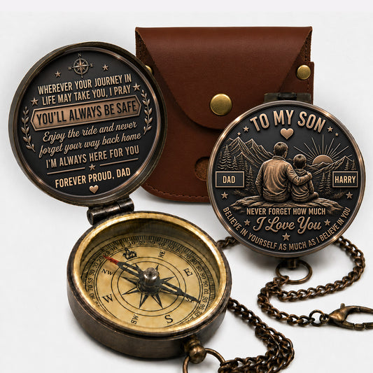 Believe In Your Journey - Personalized Custom Pocket Compass