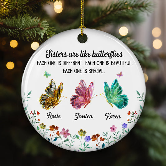 Festive Sister - Personalized Custom Ceramic Ornament