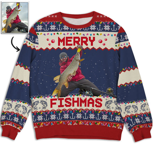 Merry Fishmas - Personalized Custom All-Over-Print Sweatshirt