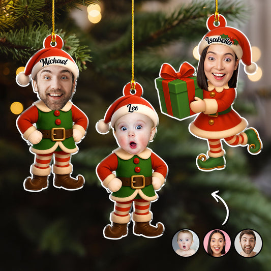 The Elf Family - Personalized Custom Acrylic Ornament