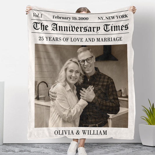 The Anniversary Times - Personalized Custom Fleece Blanket