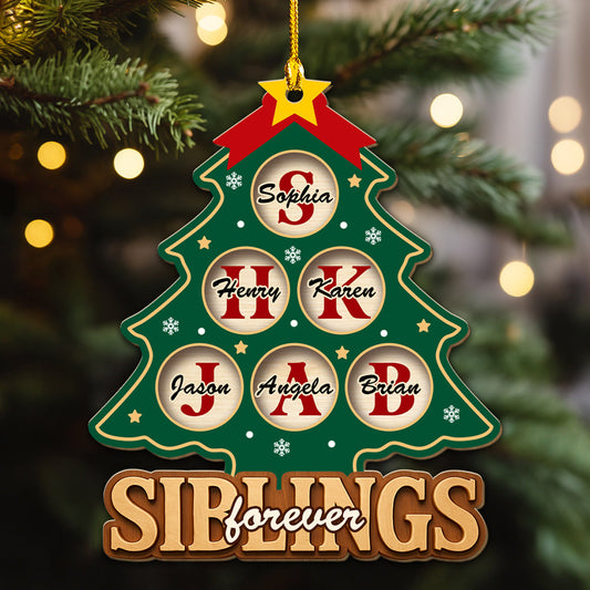Brothers And Sisters Forever - Personalized Custom Wood Ornament