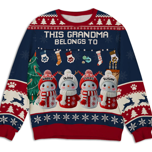 Grandma Belongs To - Personalized Custom All-Over-Print Sweatshirt