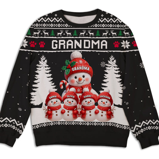 Grandma And Her Kids - Personalized Custom All-Over-Print Sweatshirt