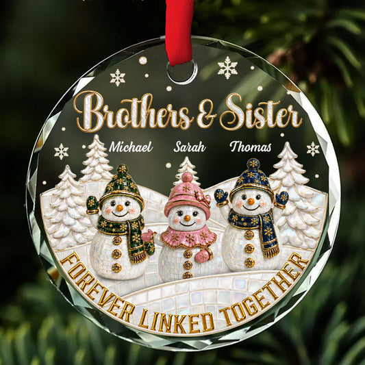 Custom Sister Christmas Ornament •  Forever Our Bond - Personalized Glass Ornament