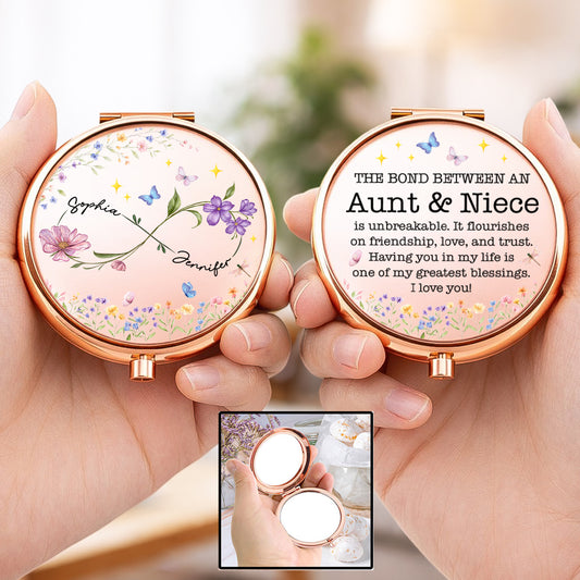 Aunt And Niece Unbreakable Bond - Personalized Custom Compact Mirror