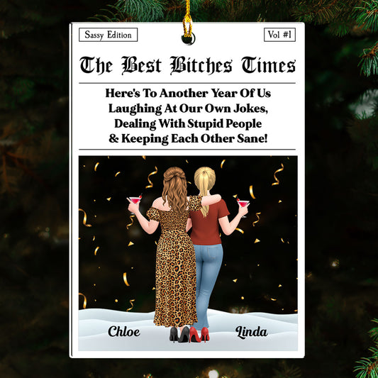 Bestie Times Newspaper - Personalized Custom Acrylic Ornament