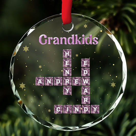 My Grandkids  - Personalized Custom Glass Ornament