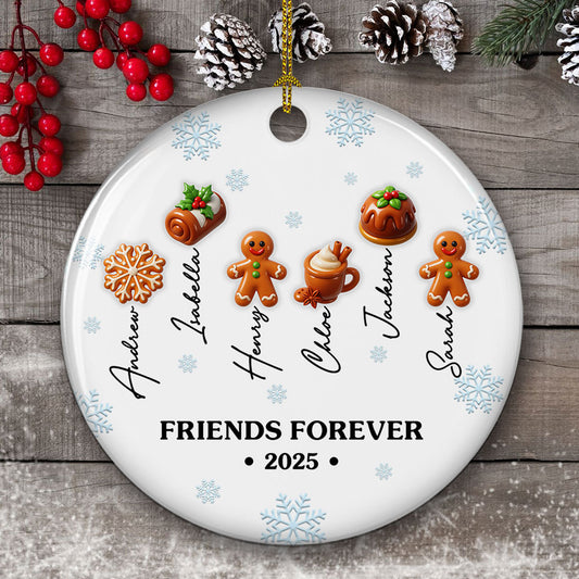 Sweet Friends 2025 - Personalized Custom 3D Inflated Effect Ceramic Ornament