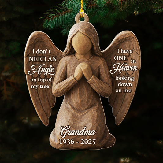 Angel In Heaven Looking Down - Personalized Custom 3D Effect Wood Ornament