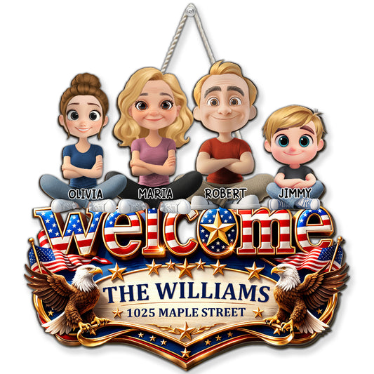Welcome Home Sweet Home - Personalized Custom Wood Sign