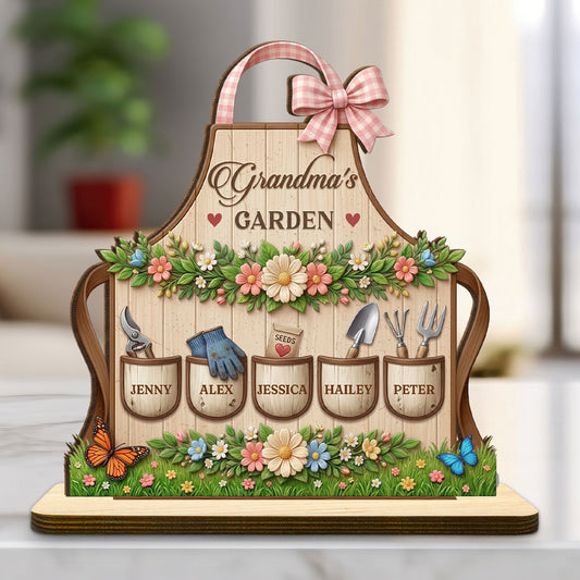 Garden Of Love - Personalized Custom 2-Layer Wood Plaque With Flat Base