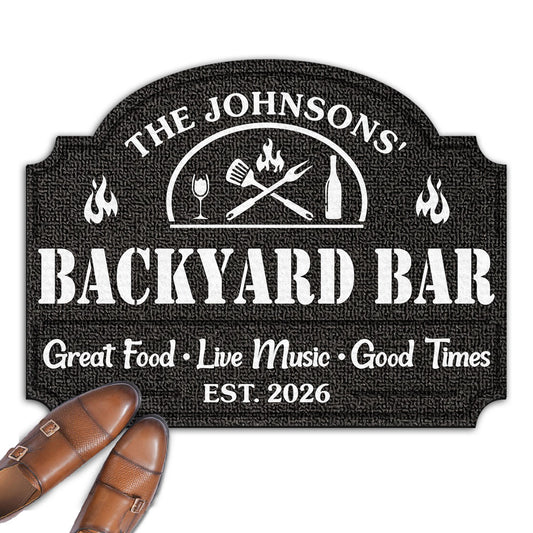 Great Time At Backyard - Personalized Custom Doormat