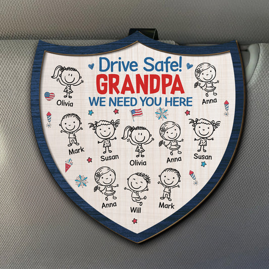 Papa America - Personalized Custom Car Visor Clip