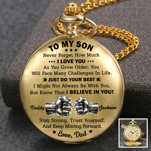 To My Son With Love - Personalized Custom Print Pocket Watch