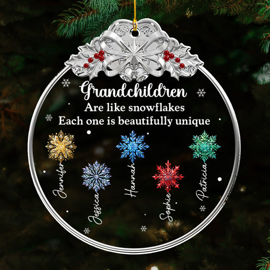 Grandchildren Are Like Snowflakes - Personalized Custom 3D Effect Acrylic Ornament