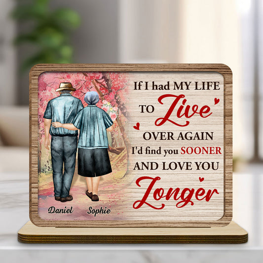 Love You More - Personalized Custom 2-Layer Wood Plaque With Flat Base